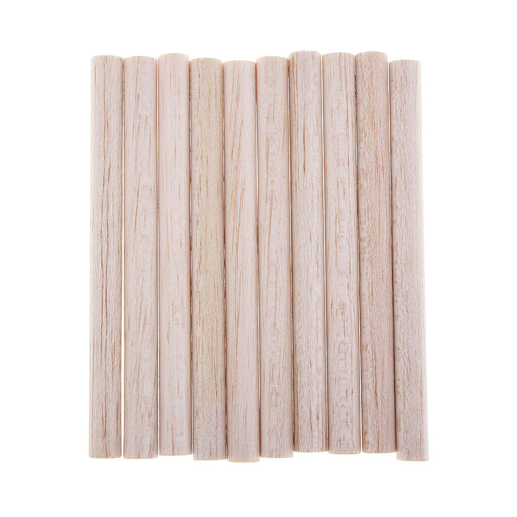 Round Balsa Wood Stick Unfinished Woodcraft Stick Dowel Rod 10 Pieces 110mm