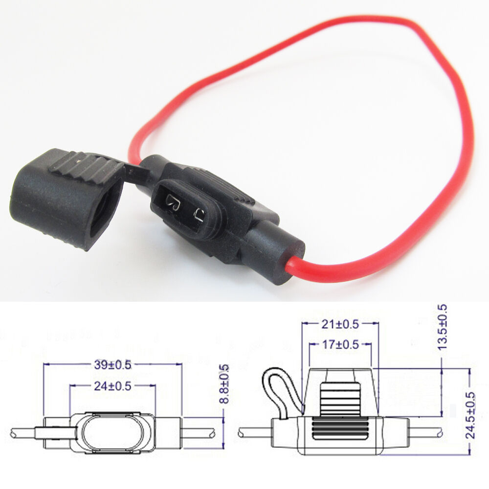 1set Small In Line 16AWG Waterproof Blade Fuse Holder for Car/Boat/Truck Black