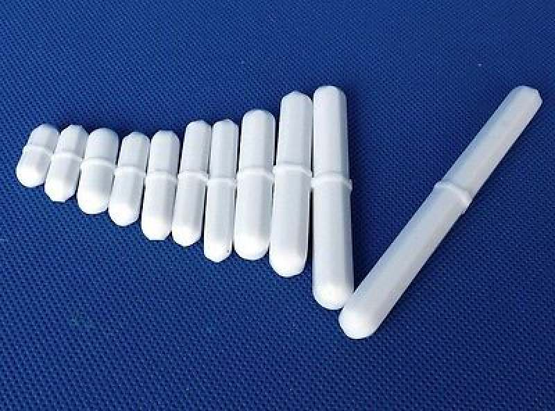 8pcs PTFE magnetic stirrer mixer stir bar White Colour ribbed centre