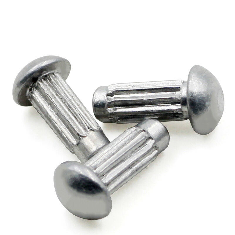 40Pcs M2 Round Pan Head Knurling Rivet Solid Aluminum Rivets Kit - L4~8mm