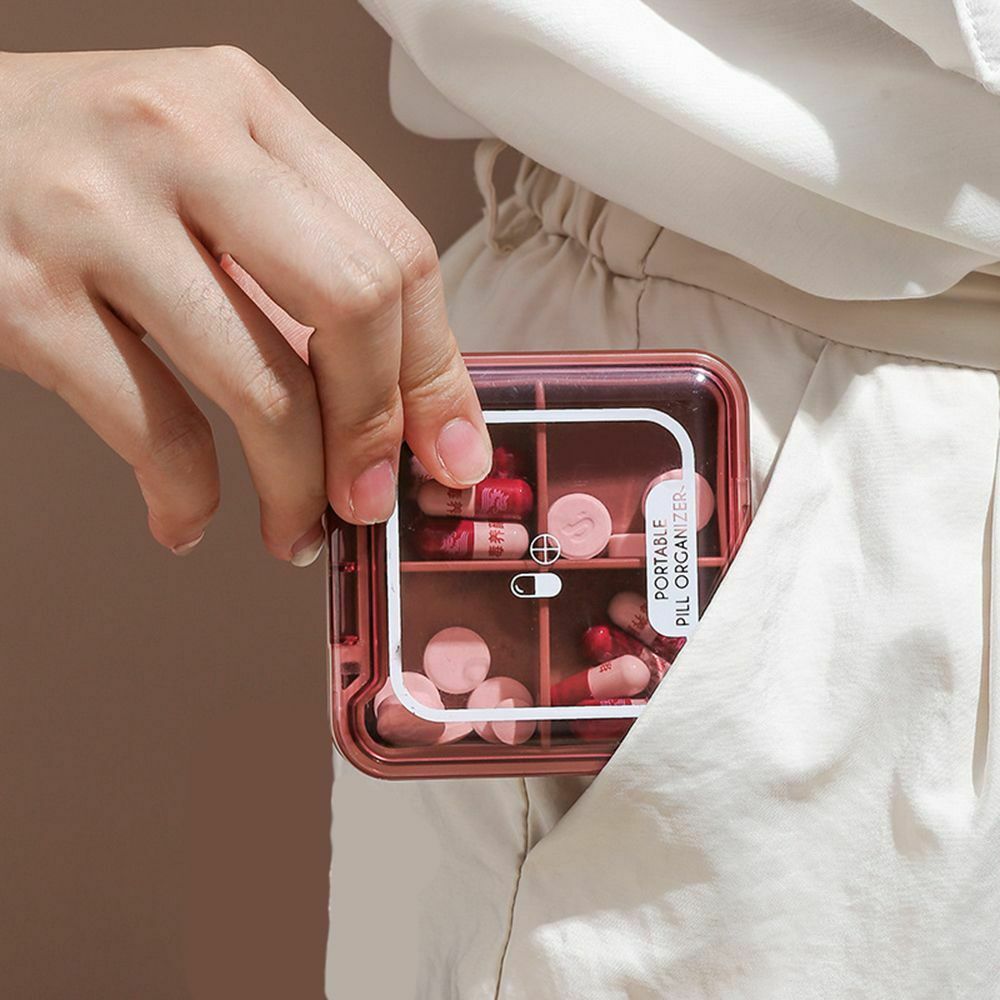 2 PCS 2 PCS Outdoor One Week Travel Plastic Dispensed Storage Pill Box