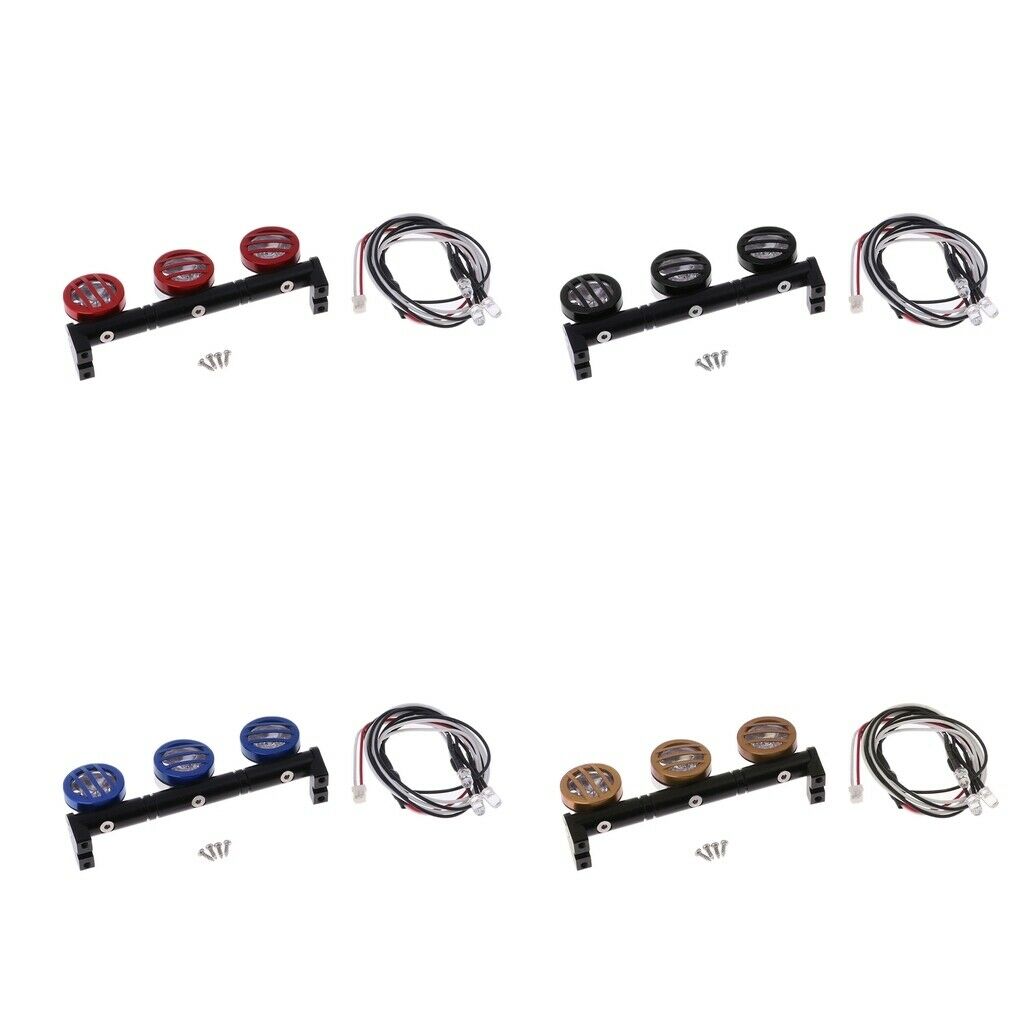 3pieces 1/10 LED Light Bar for RC Car  TRX4 D90 Axial SCX10 Red