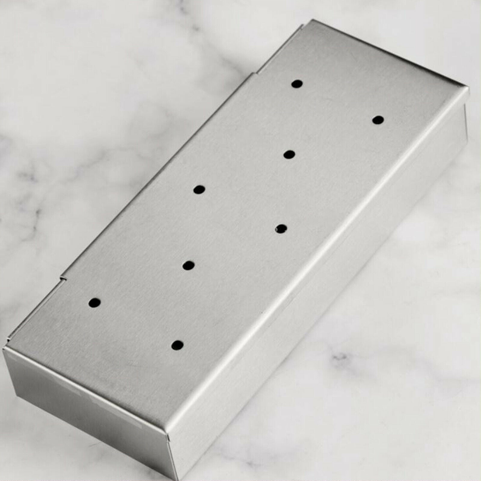 Stainless Steel Smoker Box Wood Chips Add Smoky Flavor BBQ Grilling Tool