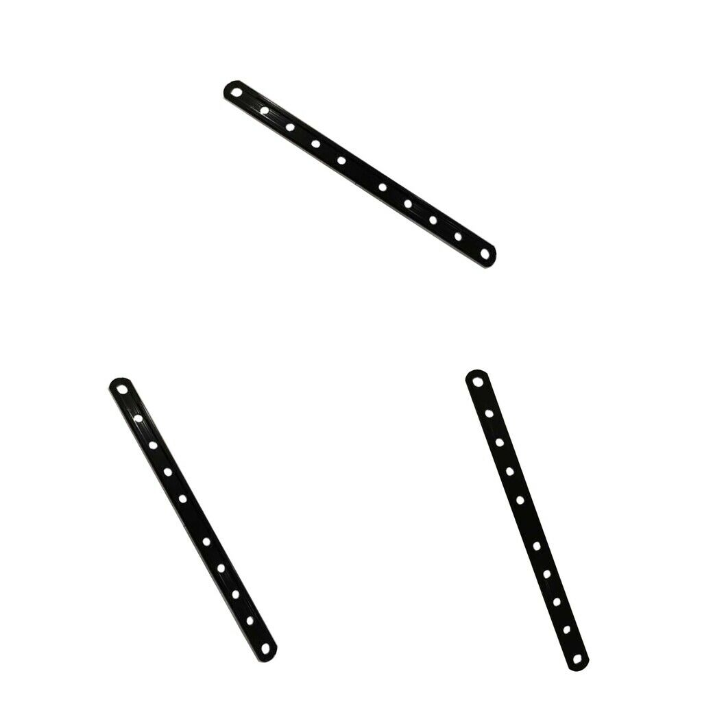 3 Sets Motorcycle 6 Holes Exhaust Muffler Strap Bracket Drilled Black