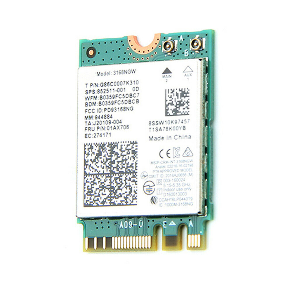 For 3168 AC 3168NGW NGFF M.2 802.11ac Wireless Wifi Card Dual Band Adapter
