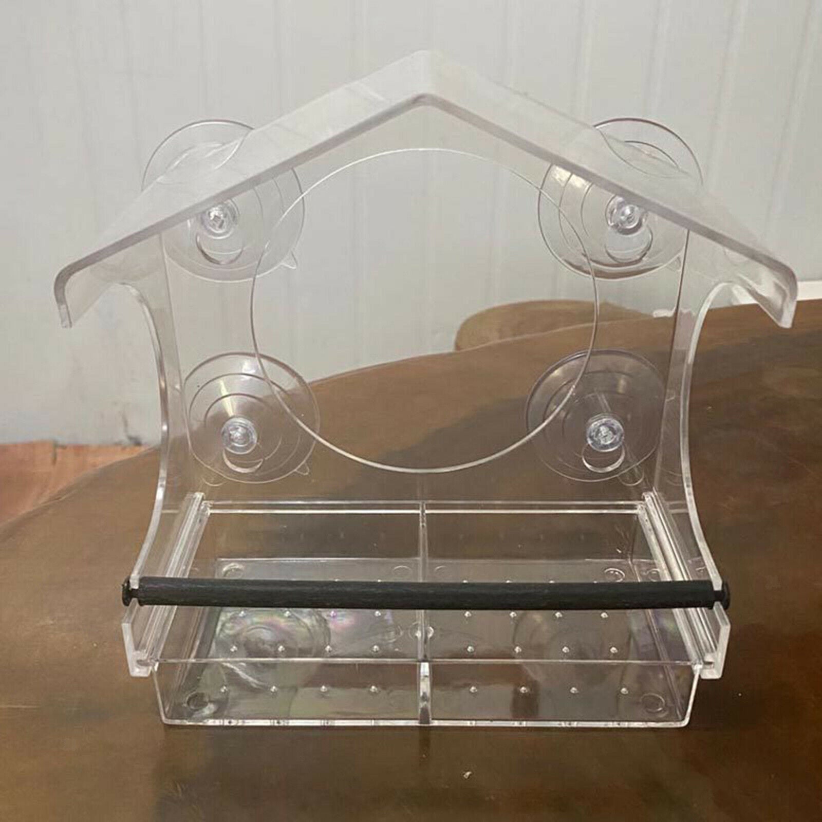 Clear Birdfeeder Outside Garden Yard Supplies Feeding Tray for Wild Birds