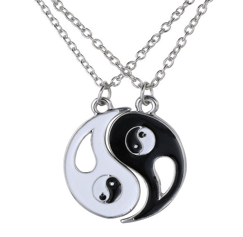 Yin Yang Pendant Necklace Chain Couple Friend Friendship Jewelry Gifts 2PC.l8