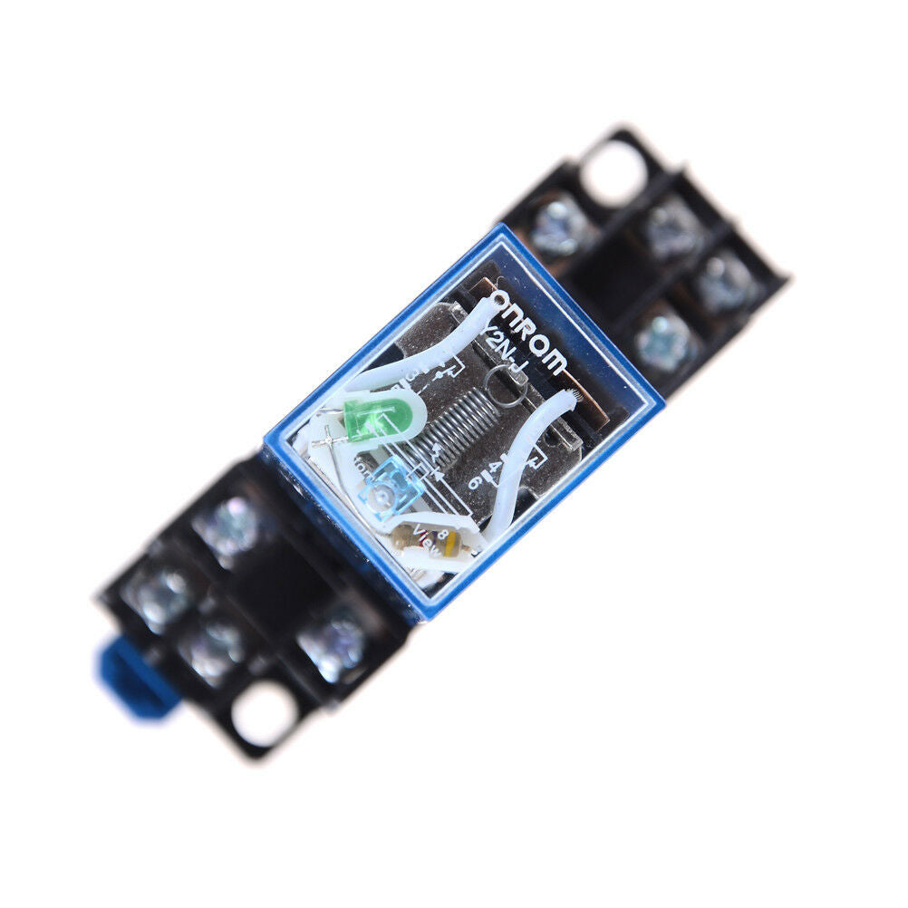 12V DC Coil Power Relay LY2NJ DPDT 8 Pin HH62P JQX-13F With Socket BaseB^ji SJ