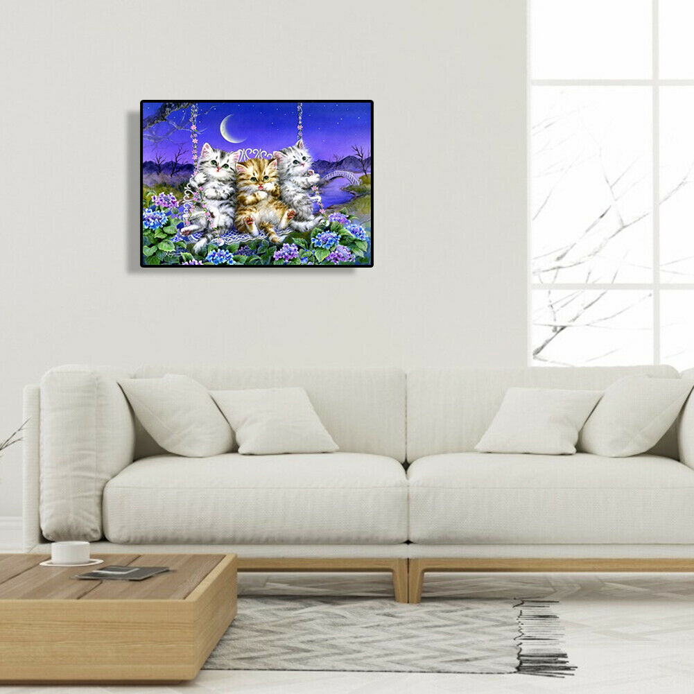Three Kittens Diamond Painting Cross Stitch DIY Mosaic Embroidery Picture @