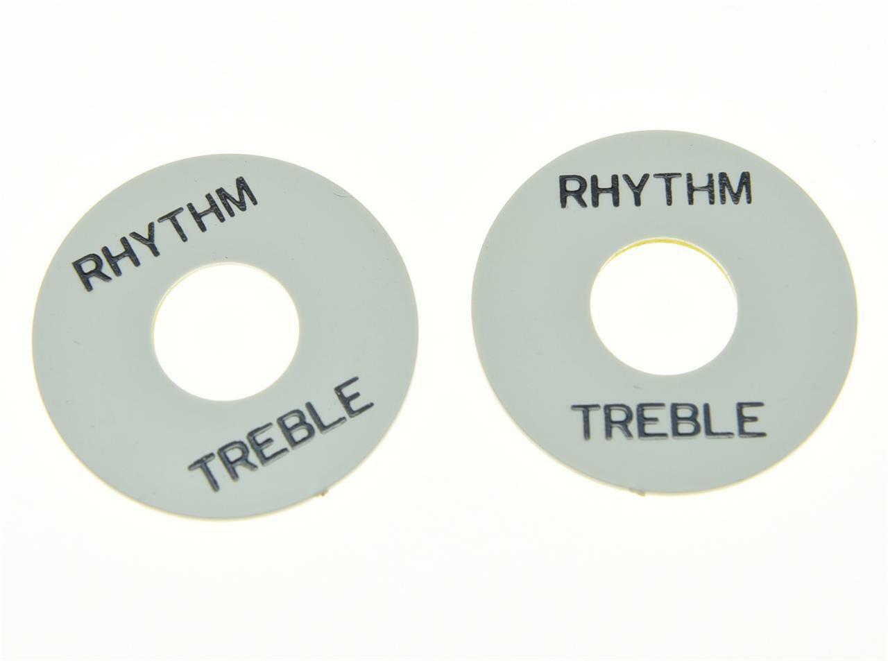 2x White w/ Black LP Toggle Switch Washer Rhythm Treble Ring Plate Fits Les Paul