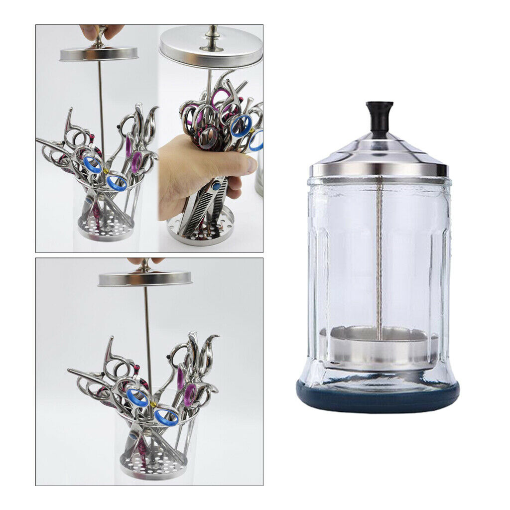 2pcs Disinfection Jar Container Sanitizing Germicide Jars for Barber Salon