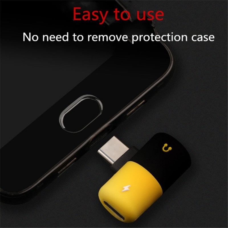 Jack Extension Earphone Aux To 3.5mm Type-C Converter Adapter USB C Chic 2 In 1