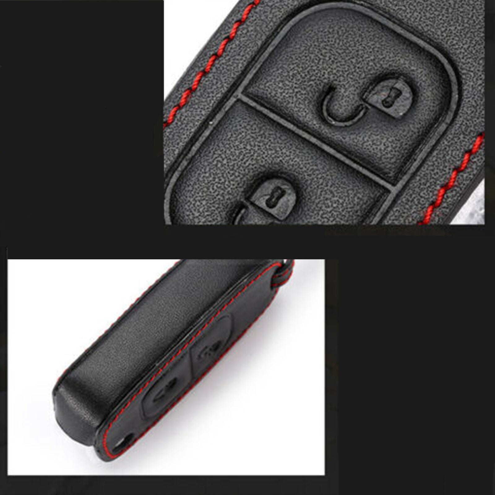 2 Button Remote Fob Bag Holder Leather Car Key Cover Case For Mercedes Benz SLK