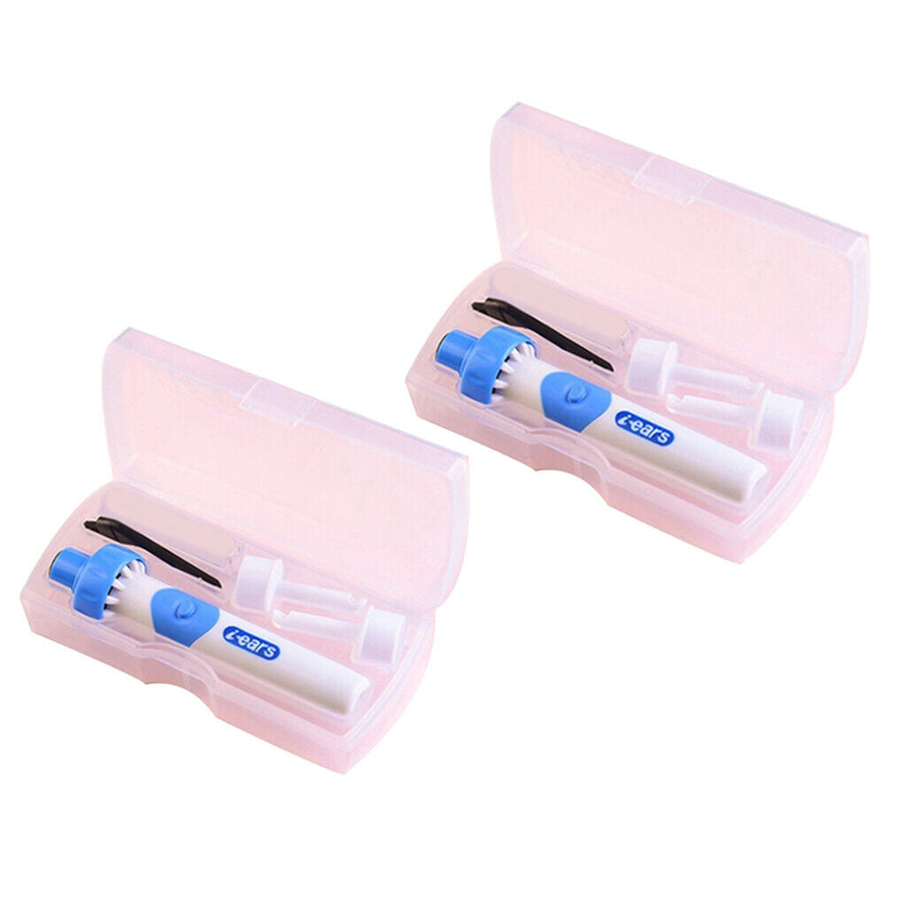 2x Electric Ear Wax Remover Vacuum Dirt Fluid Cleaner Painless Safe for Travel