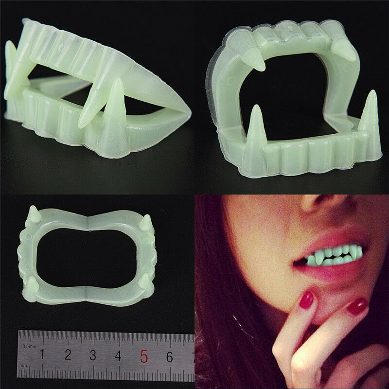 10*Halloween Holiday Party Vampire Luminous False Teeth Tooth Denture Cost.l8