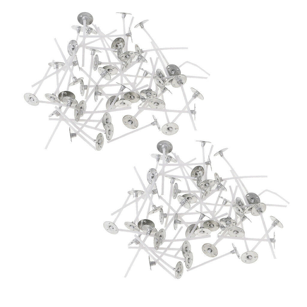 200 Pieces Candle Wicks with Sustainers Tealight Wick Crafts Supplies 35mm