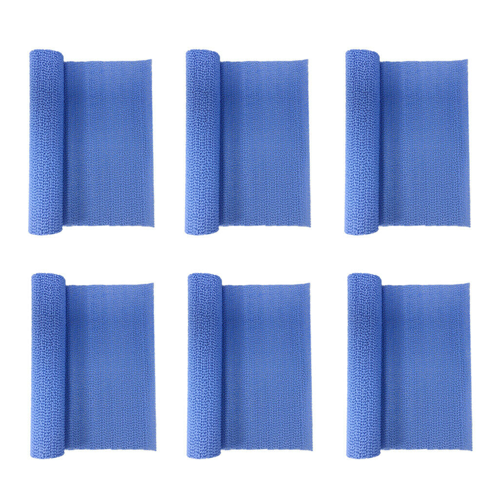 6pcs Anti-Slip Resistant PVC Kitchen Cupboard Non-Adhesive Shelf Liner Drawer