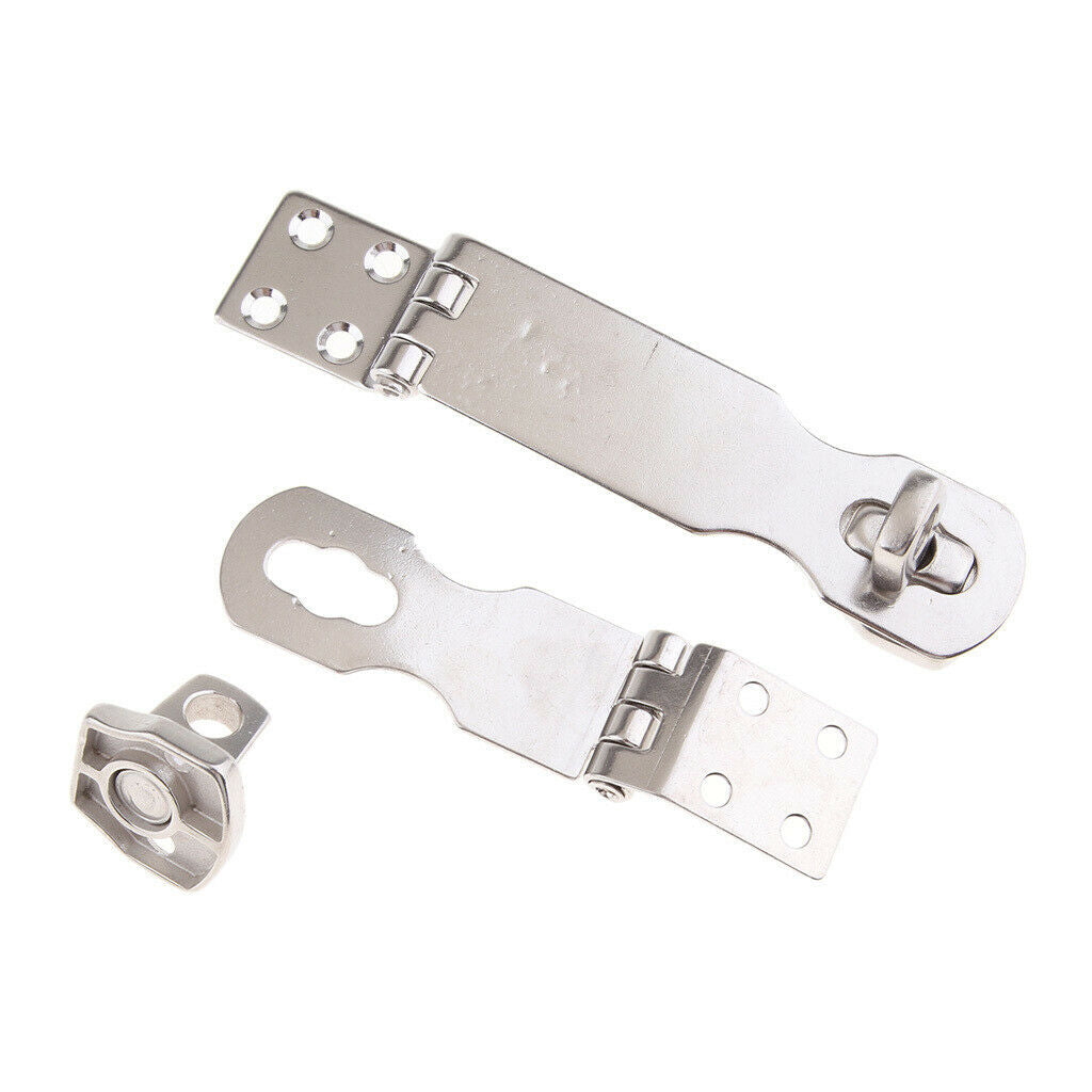97mm/63mm Padlock Hasp Door Clasp Gate Lock Stainless Steel Twist Knob for Door