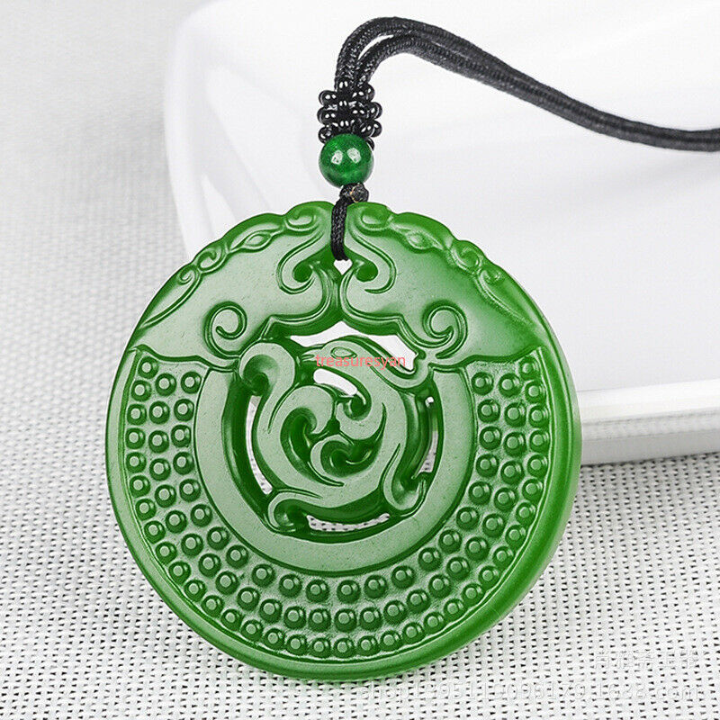 Exquisite double-sided carved dragon and phoenix Chengxiang jade pendant
