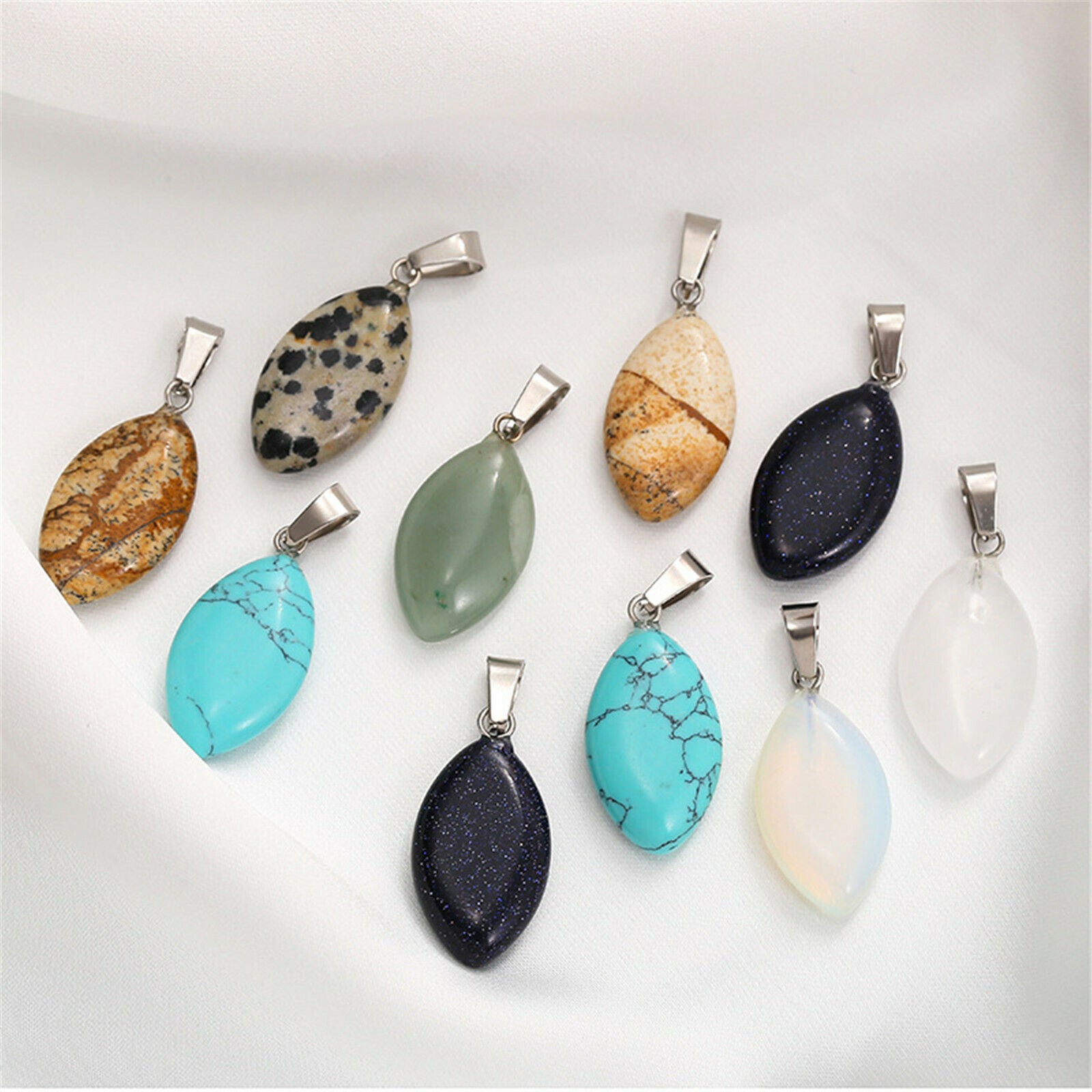 10pcs 35x14mm Manmade Turquoise Stone Hangging Pendant Charms Jewelry Crafts