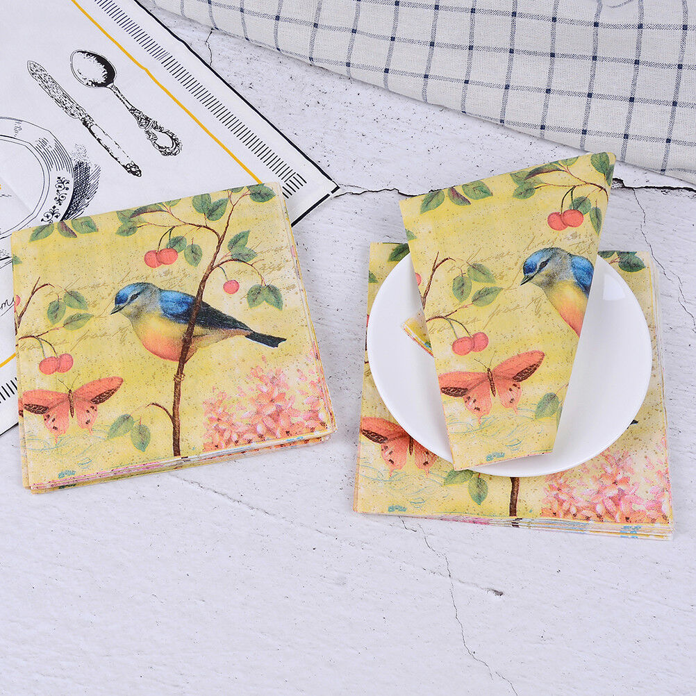Sparrow on the tree Decoupage Napkin Paper Tissue for Xmas Wedding Decor .l8