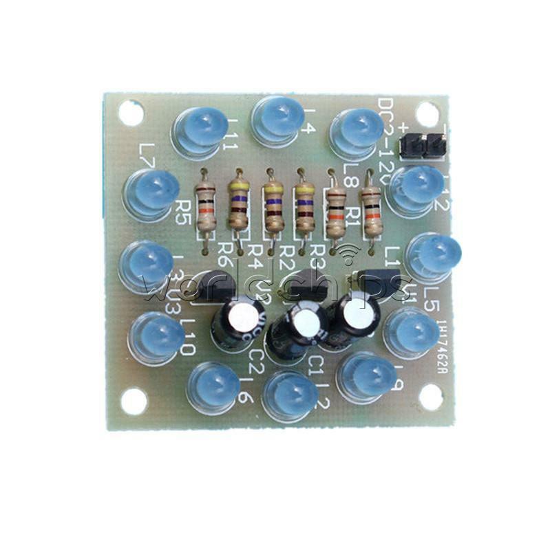 Blue  DIY Kit Circular Lamp Suite 12PCS LED Electronic Production Fun DIY