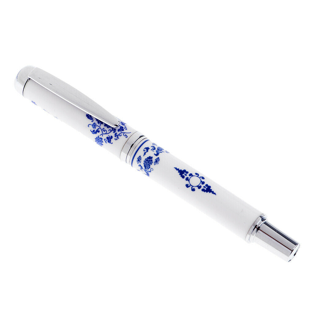 Classic Blue and White Porcelains Fountain Pen Students Stationery Ink Pens