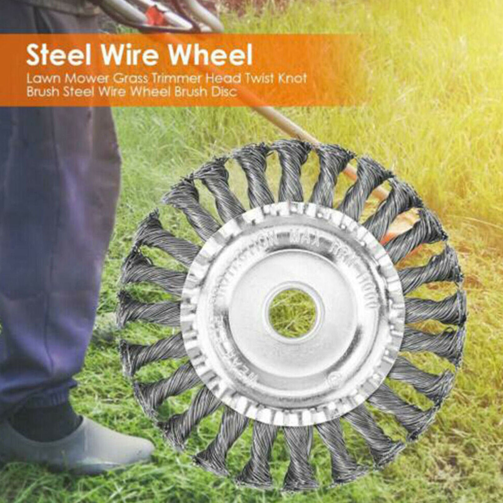 Garden Trimmer Weed Brush Head Rotary Steel Wire Wheel Lawn Mower Head Cutter JJ