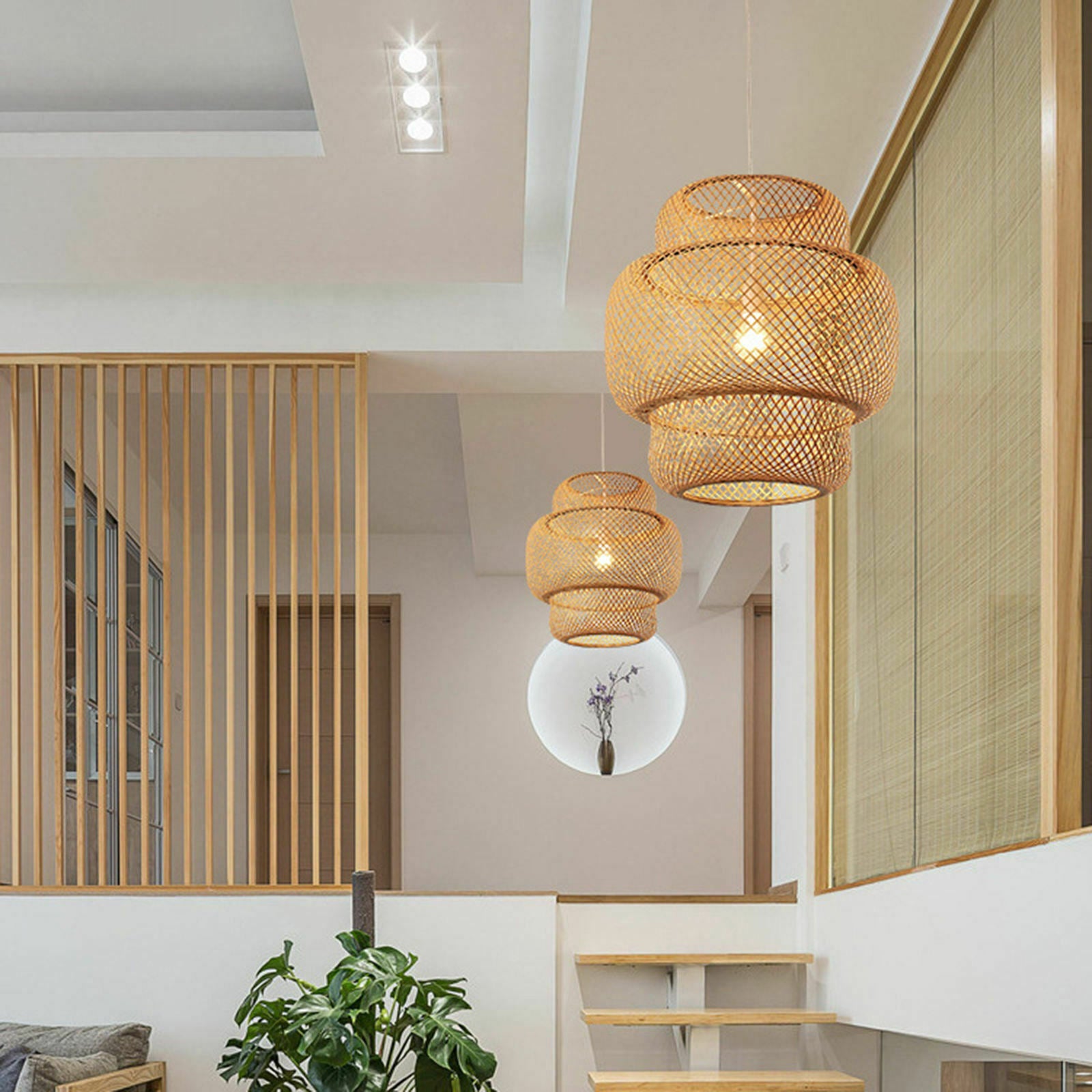 Handmade Pendant Lighting Rattan Light, Weaving Natural Bamboo Ceiling Novelty