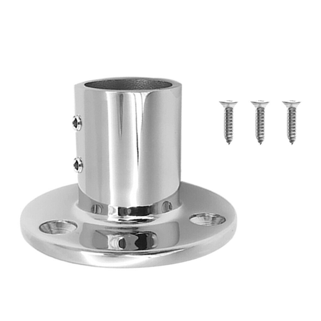 2pcs Stainless Steel Boat Hand Rail Fittings 25mm/1" Round Stanchion Base