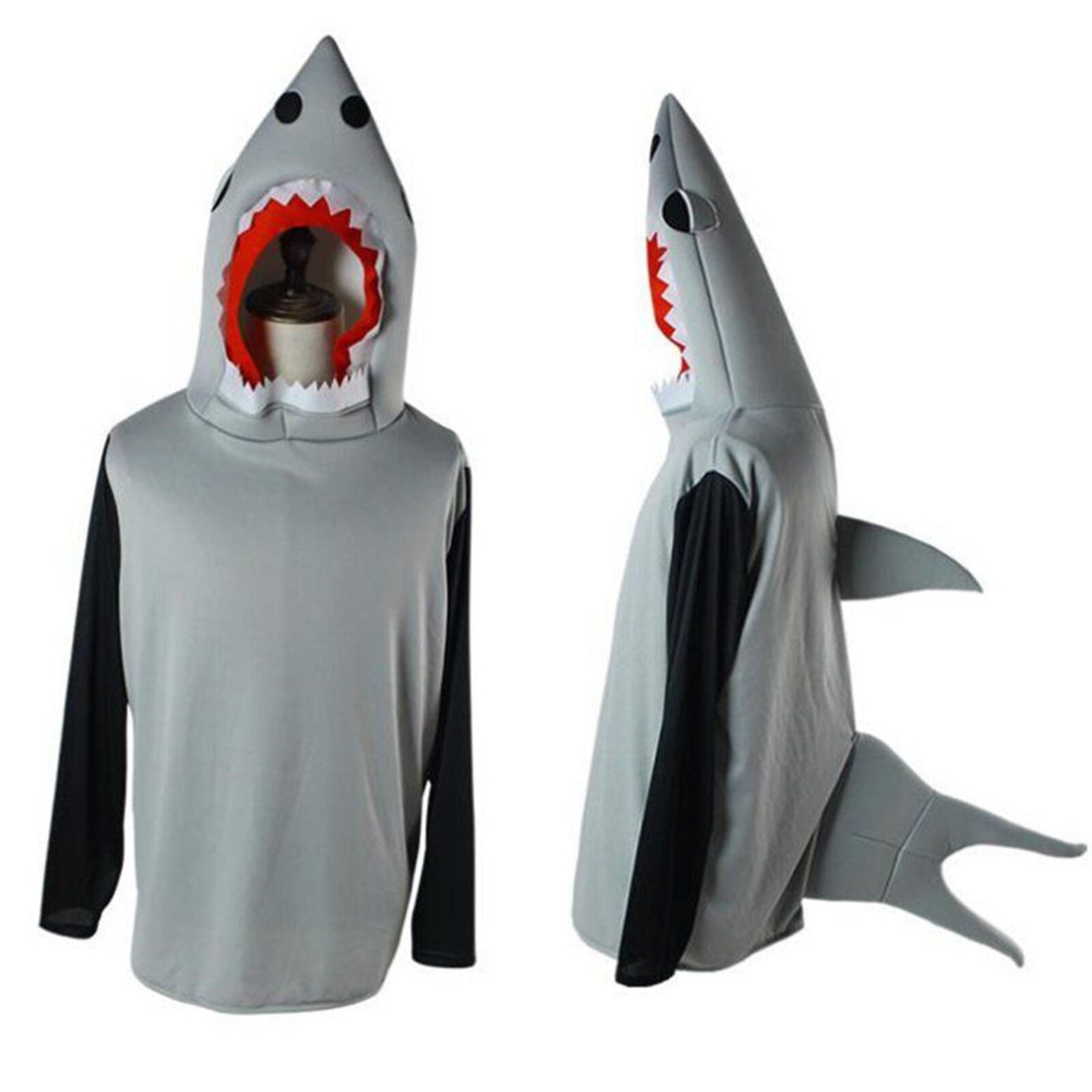 Jaws Shark Attack Costume Animal Unisex Jaw Fish Dress Clothes Halloween Prop x1
