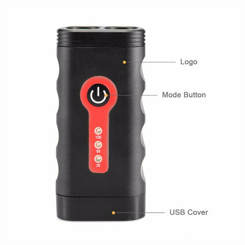 Y10 Bicycle Light USB Charging All-in-one Mountain Waterproof 2 LED Bike Light