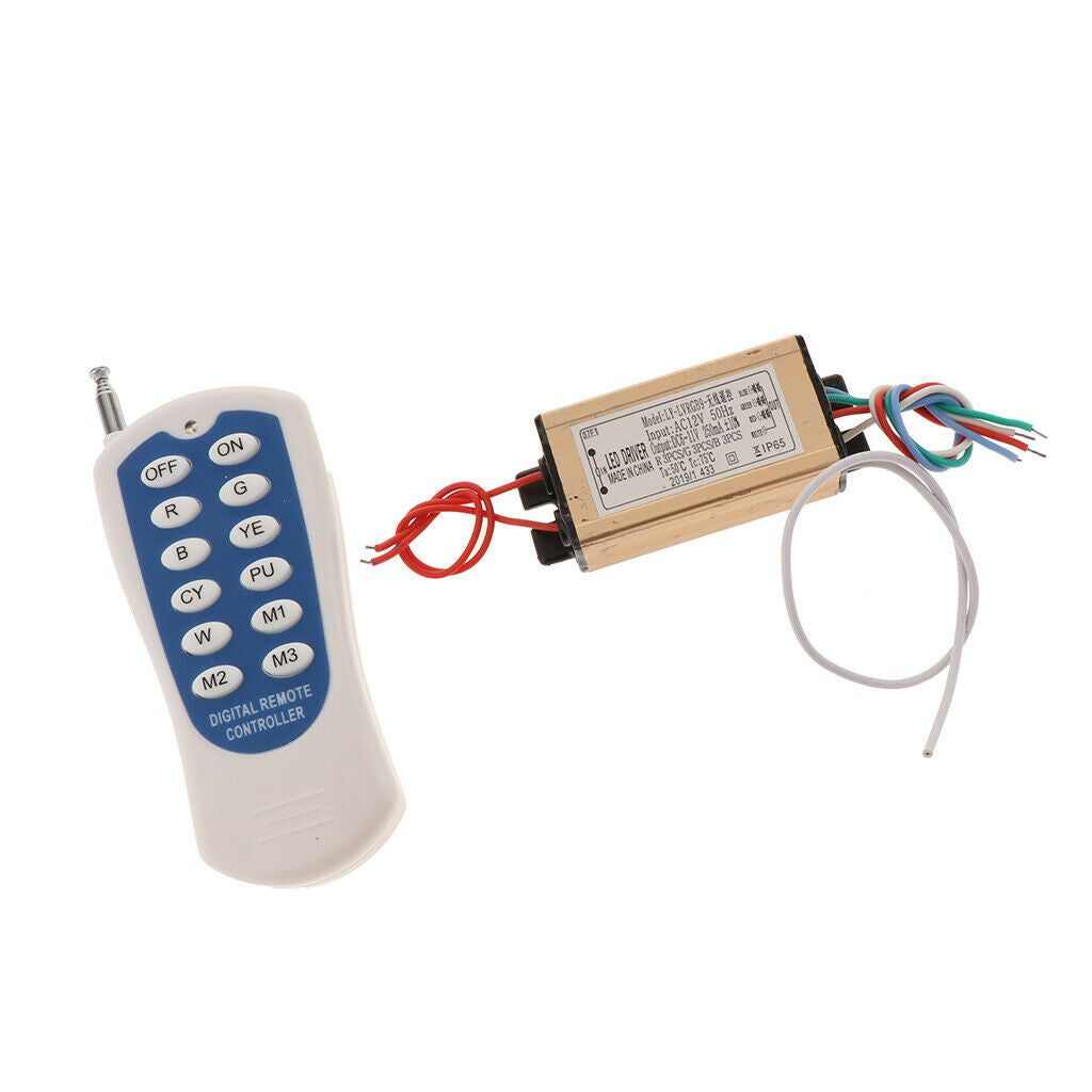 AC12-24V 3-18W Remote Control RGB Underwater Light Driver Power Supply