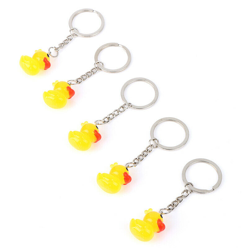 2pcs Cute Little Yellow Duck Keychain Women Girls Car Keyring Jewelry Gif.l8