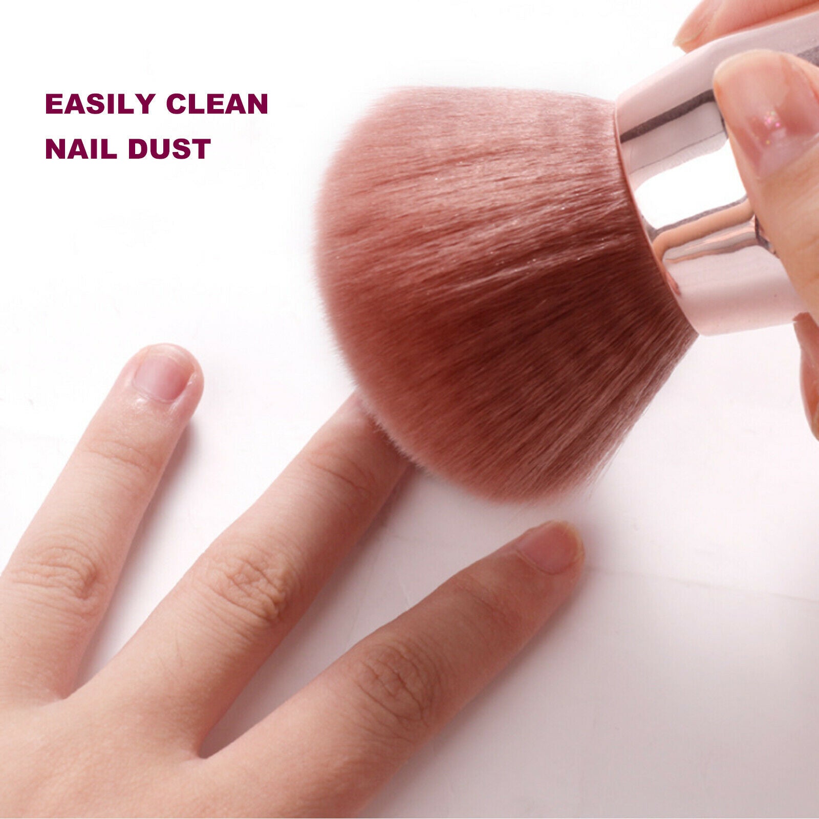 2 x Nail Art Dust Gel Remover Powder Brushes Cleaner Makeup Manicure Tool Soft