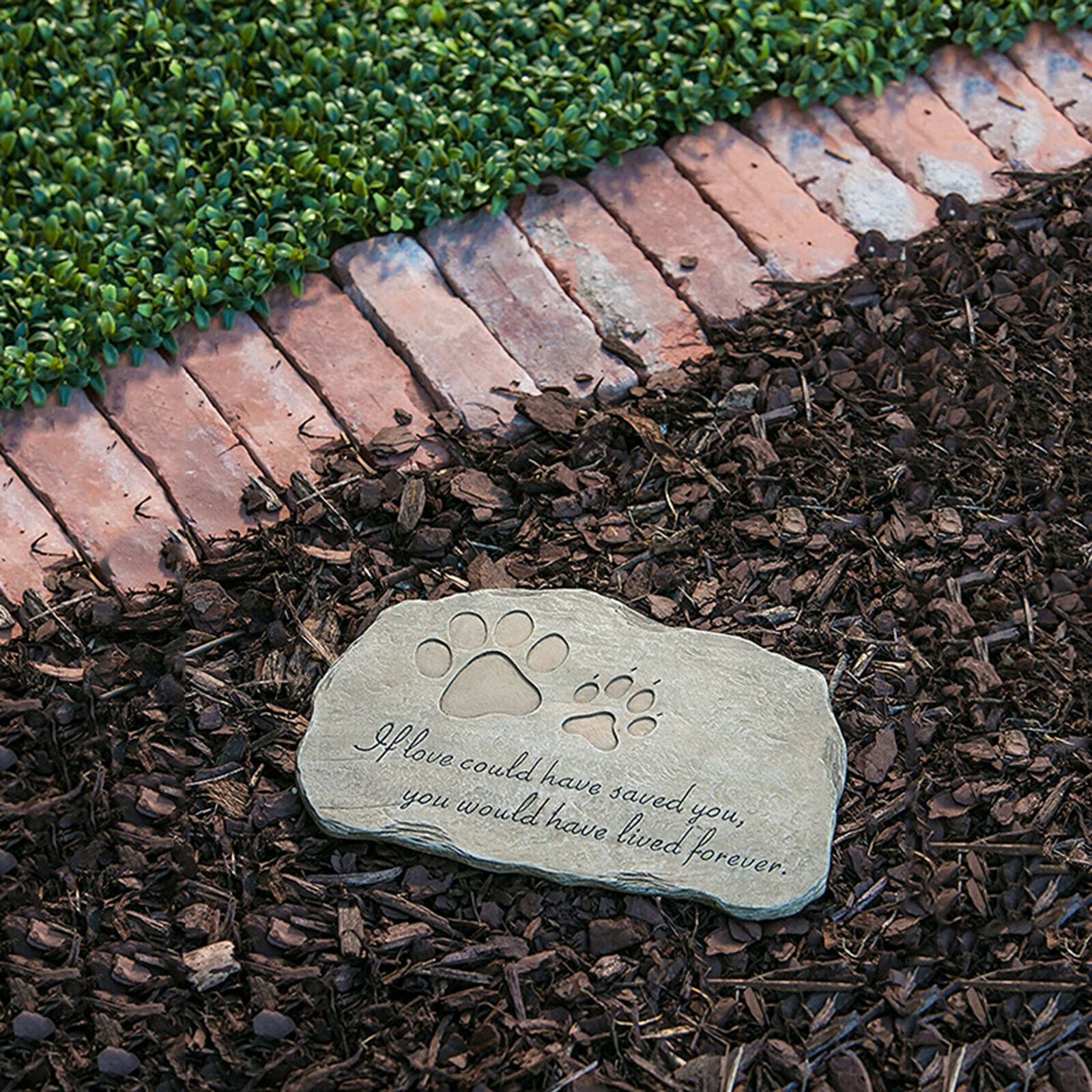 Pet Memorial Stone Outdoor Grave Marker Puppy Kitten Yard Tombstone Gift