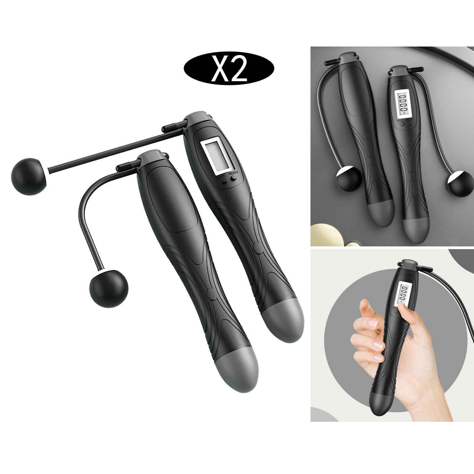 2x Ropeless Jump Rope Calorie Consumption Exercise Equipment Fitness Tool