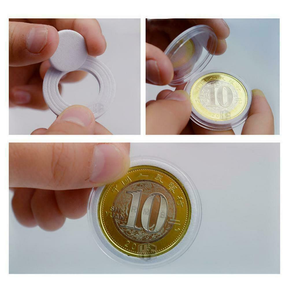 30Pcs Coins Capsules Holder Storage Case For Collectible Display with Wooden Box