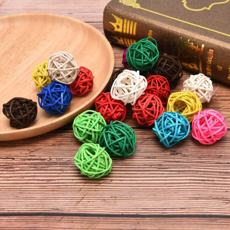 20Pcs 3CM Colorful Rattan Ball DIY Making Craft Wedding Party Home Decoratio%!DD