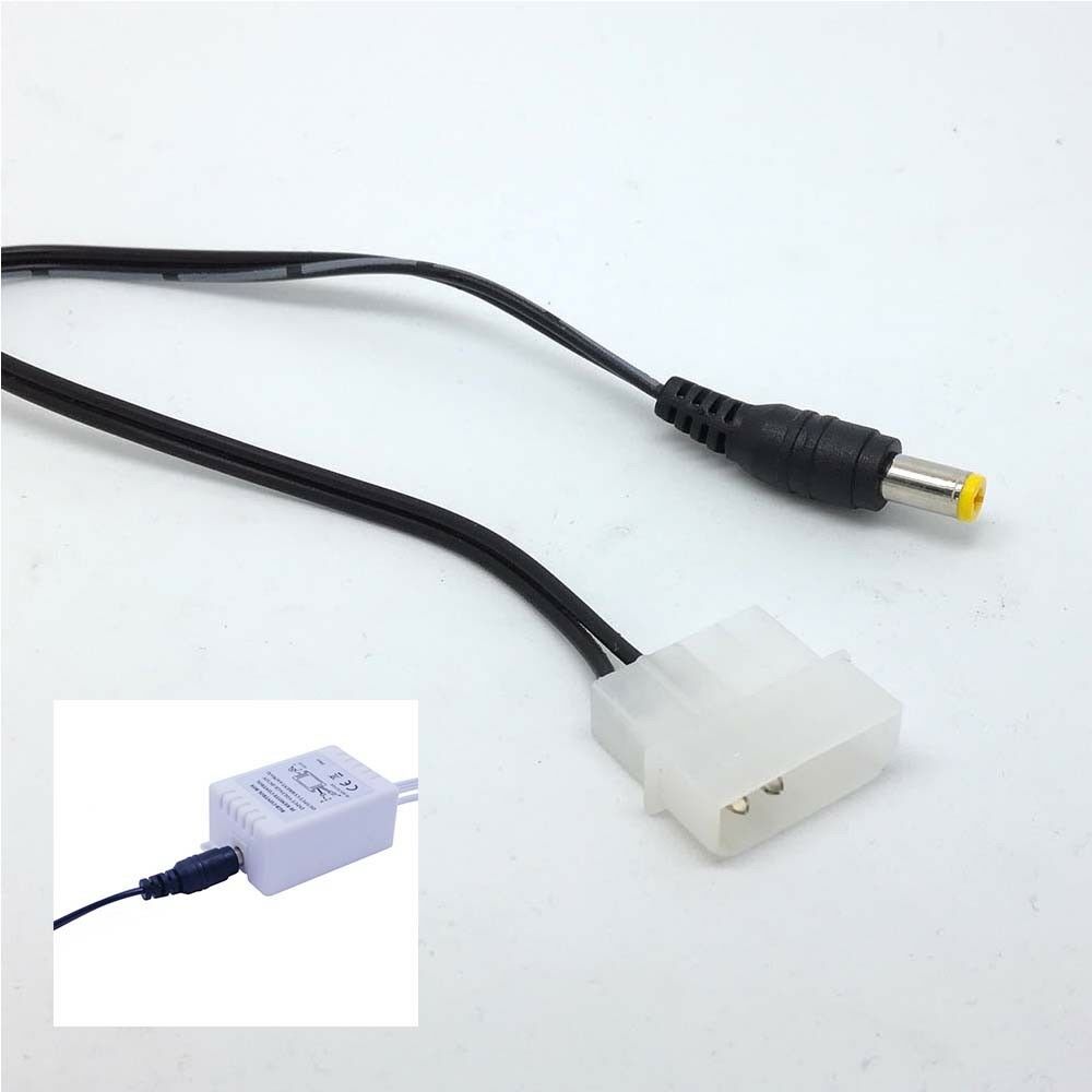 PC 4PIN Molex 5.5mm x 2.1mm DC Power cable 12V/2A  for RGB control box LED tt