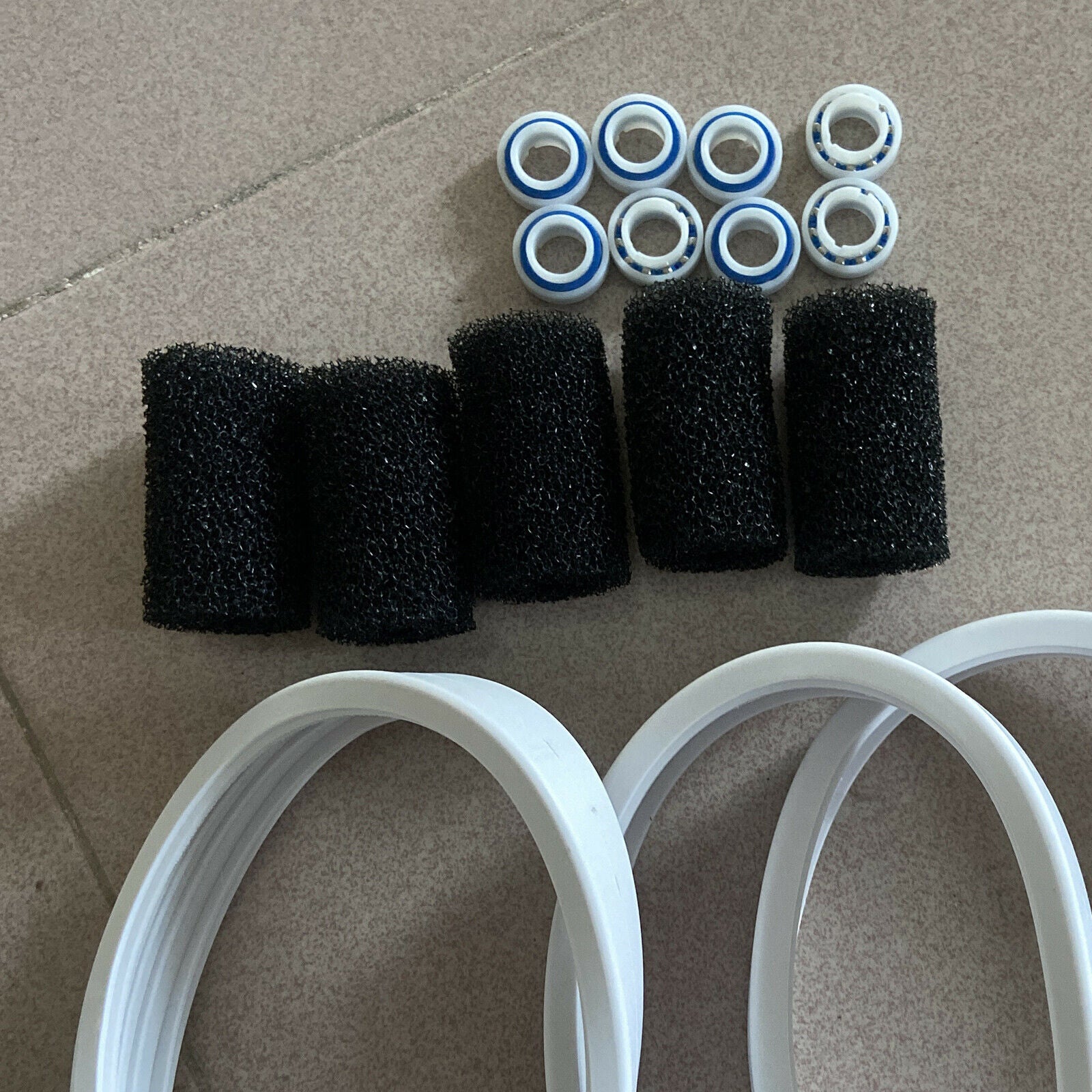 3pcs Tire w/ 8 Bearing & 5 Replacement Cottons for Polaris 180 280 360 380