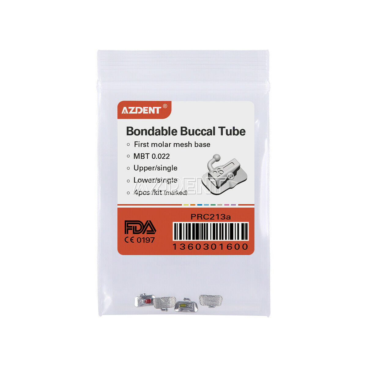 50 Kits Dental Orthodontics Bondable Buccal Tubes 1st Molar MBT 022 Non-Conv