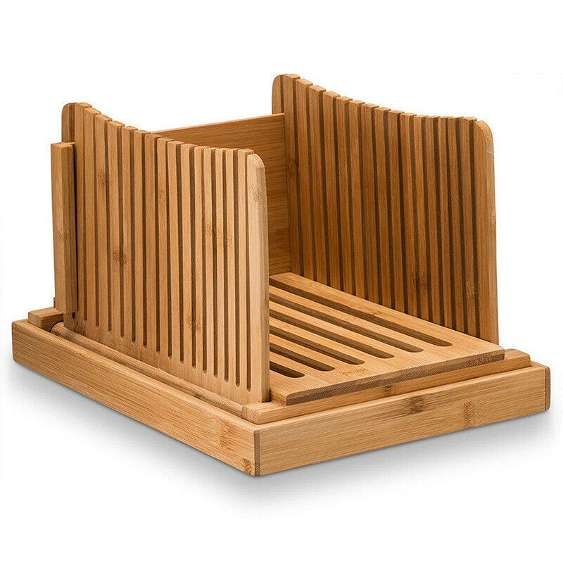 Foldable Bamboo Wood Bread Slicer Cutter Toast Loaf Cutting Guide Slicing Ma XC