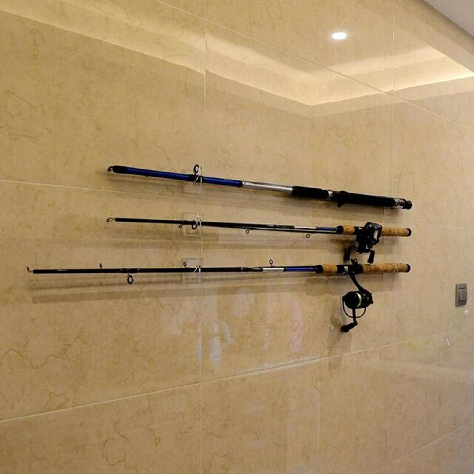 Fishing Rod Holder Wall Mounted Storage Rack for Garage Cabin Machine Rooms