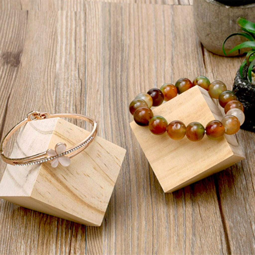 Unpainted unfinished wooden bracelet jewelry display stand