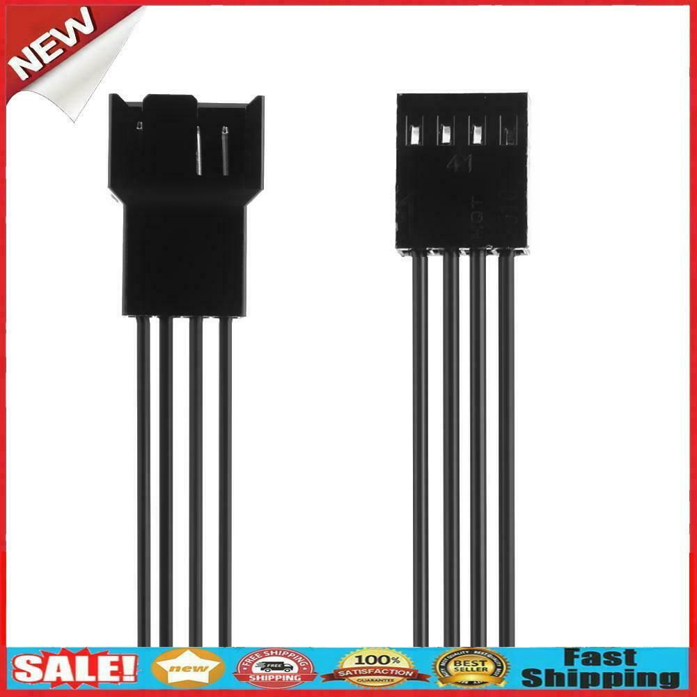 2pcs Motherboard 4Pin Female to PWM Fan 4Pin Male Power Adapter Cable Wire @