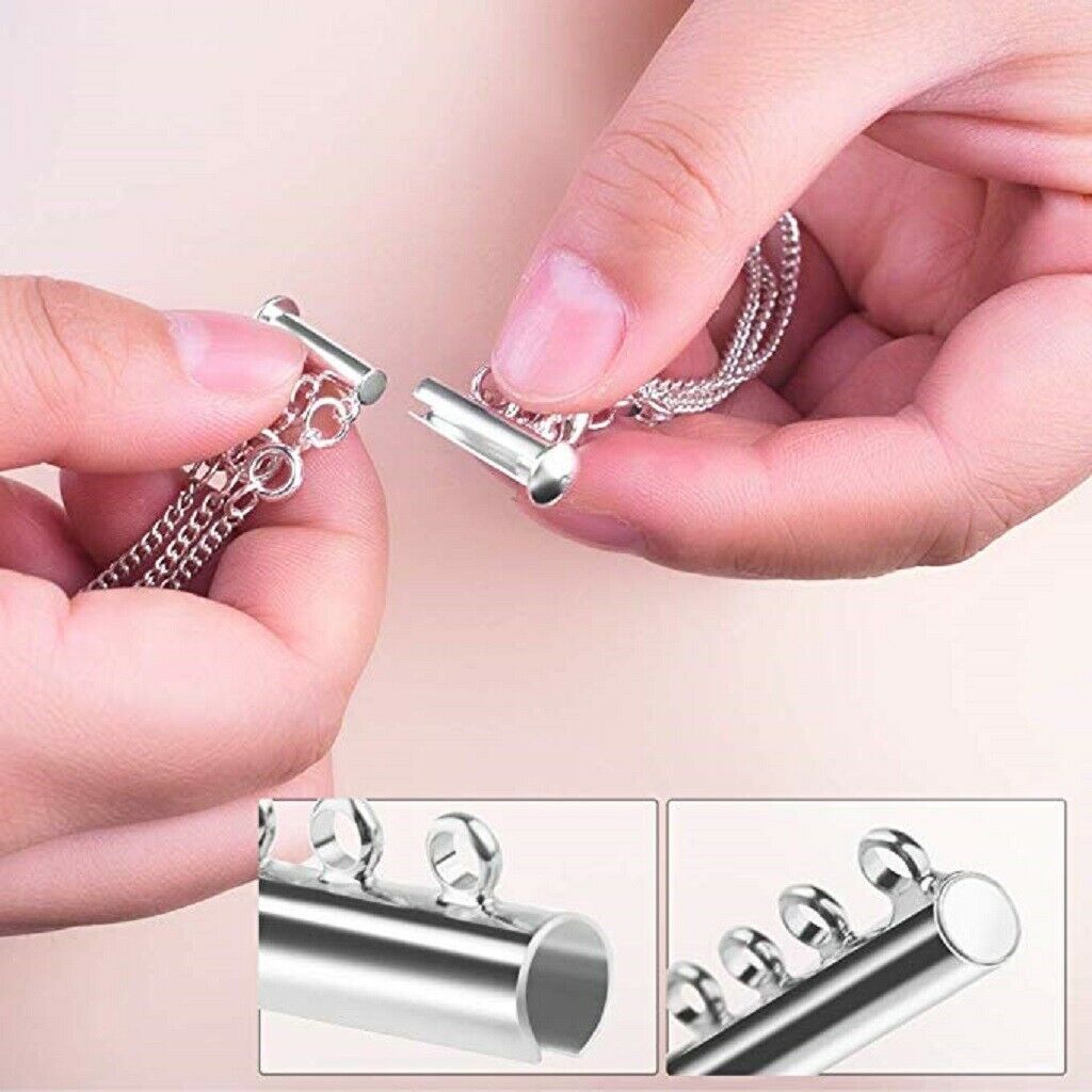 6x Multi-strand Magnetic Slide Lock Clasps Connectors for DIY Components