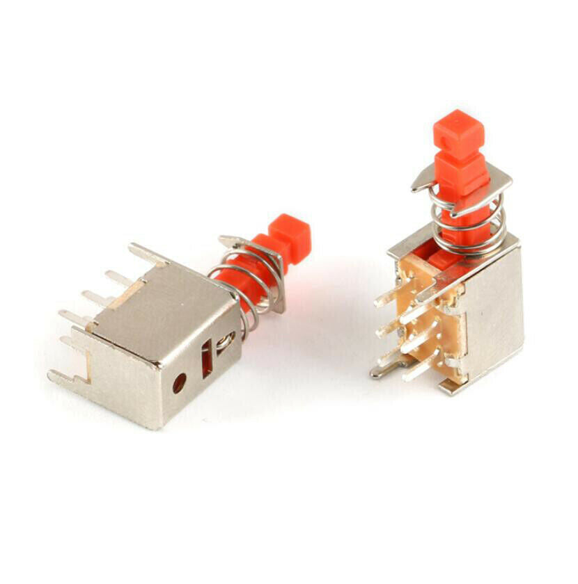 5pcs A03 straight key switch PS-22F02 6-pin self-locking switch Piano key switch