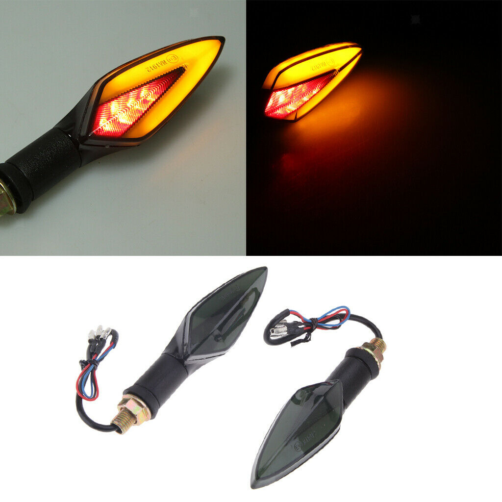 2x Universal Motorcycle Amber LED Turn Signal Indicator Blinker Light Lamp