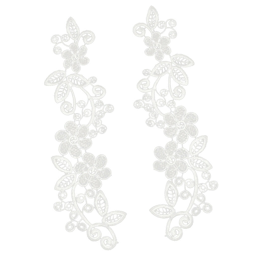 4Pcs DIY Floral Lace Applique Embroidered Bridal Patch Motif Costumes Crafts